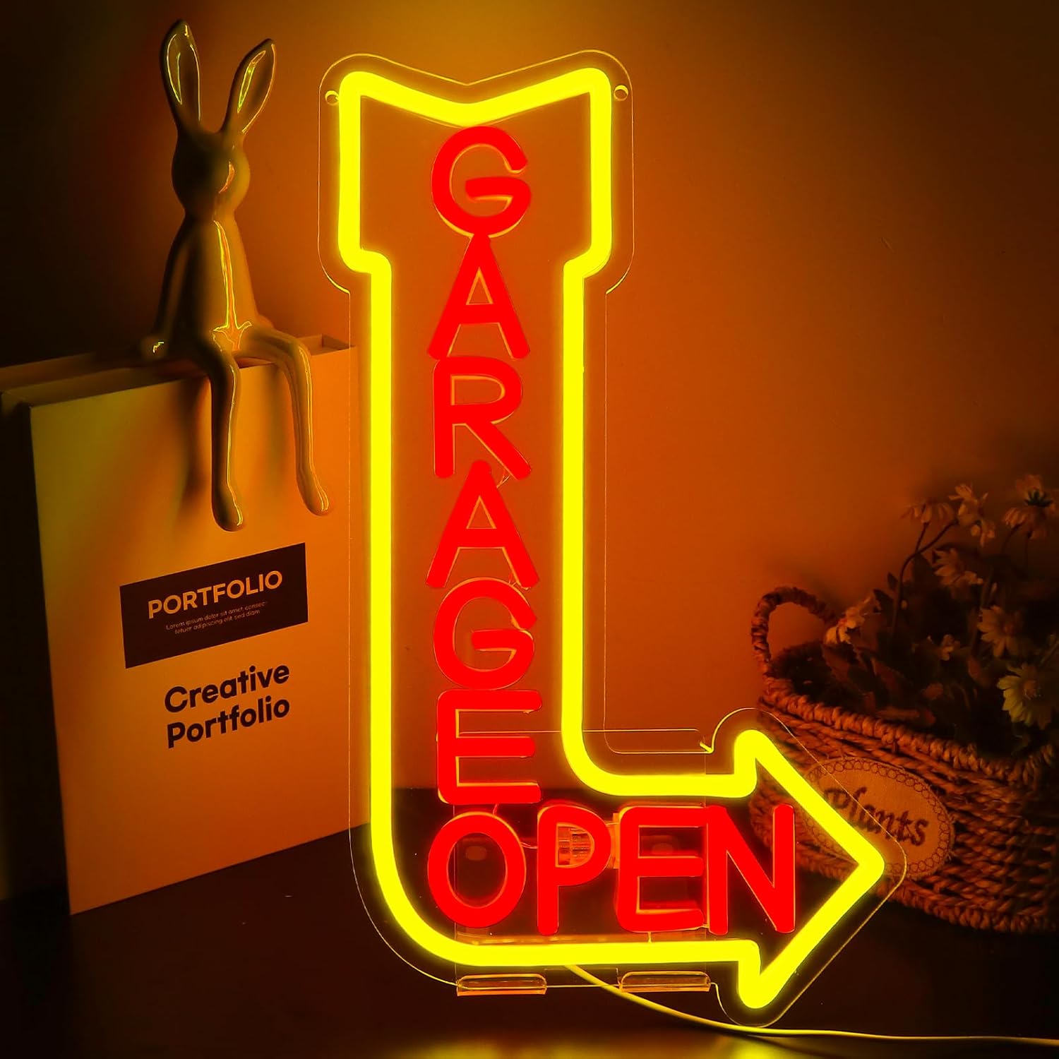    차고 오픈 네온사인 USB 전원 LED 조명,  - Auto Repair Shop Open Today 리뷰 및 가격