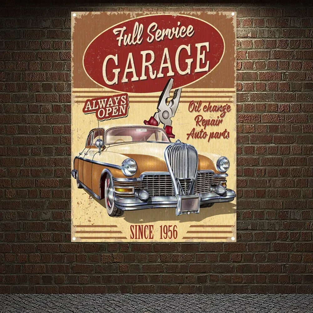 올웨이즈 오픈 차고 빈티지 자동차 서비스 포스터 태피스 - Auto Repair Shop Open 리뷰 및 가격