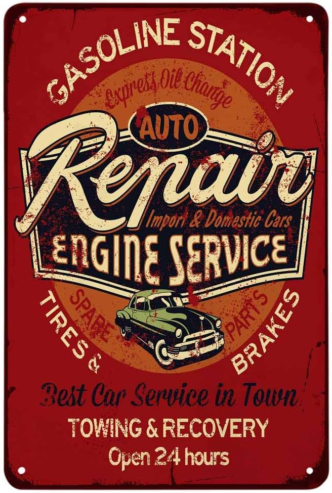 자동차 수리 엔진 서비스 금속 간판, 주유소 타이어 브 - Auto Repair Shop Open 리뷰 및 가격