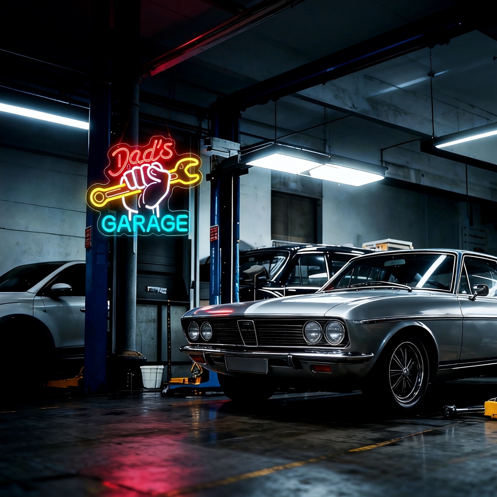 아빠의 차고 네온사인 LED 벽 장식 네온 조명, 자동 - Auto Repair Shop Open 리뷰 및 가격